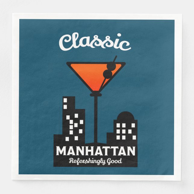 Manhattan Cocktail Wall Art Napkin (Front)