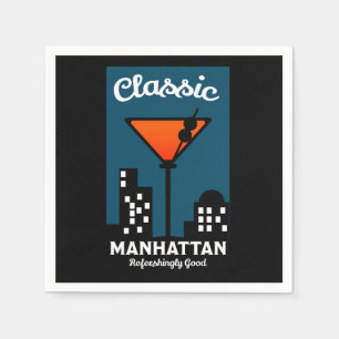 Manhattan Cocktail Wall Art Napkin