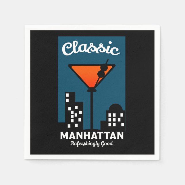 Manhattan Cocktail Wall Art Napkin (Front)