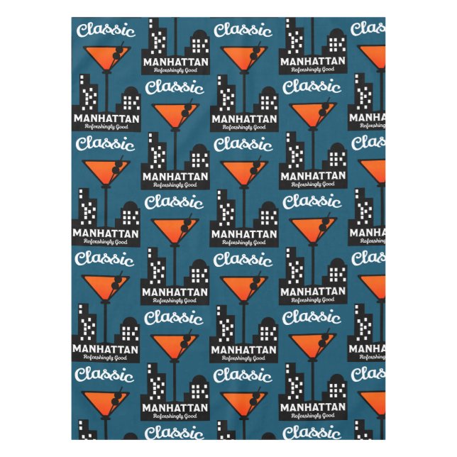 Manhattan Cocktail Wall Art Tablecloth (Front)