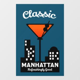 Manhattan Cocktail Wall Art Window Cling