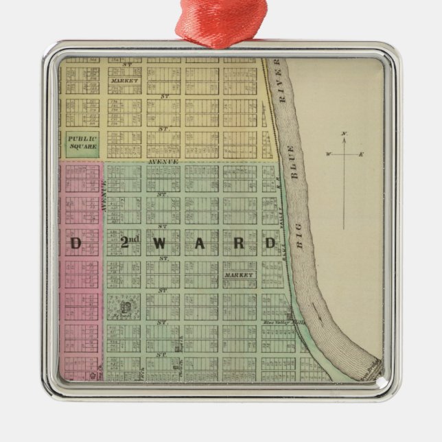 Manhattan, Coronado, Towanda, Kansas Metal Tree Decoration (Front)