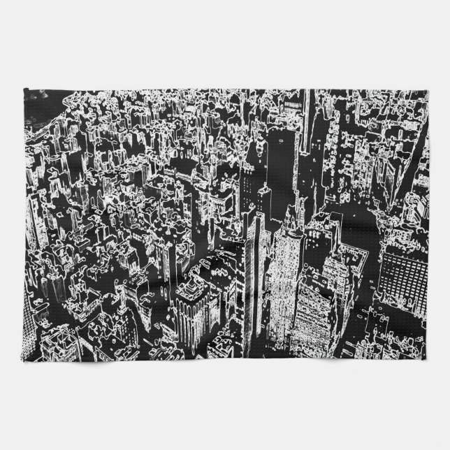 Manhattan designed tea towel (Horizontal)