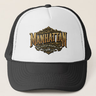 Manhattan Est 1624 Heart Of New York City Vintage Trucker Hat