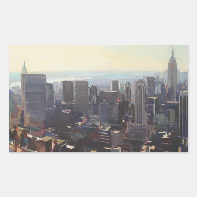 Manhattan from the Rockefeller Building 2012 Rectangular Sticker (Front)