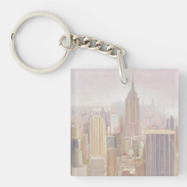 Manhattan in the Mist | New York City Key Ring (Front)