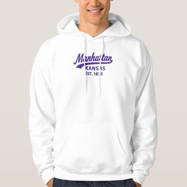 Manhattan Kansas Est. 1855 | Retro College Town Hoodie (Front)