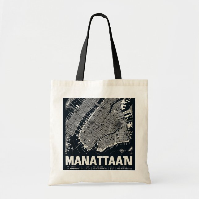 Manhattan Map Illustration  Tote Bag (Front)