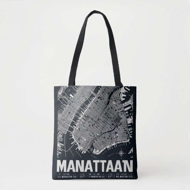 Manhattan Map Illustration  Tote Bag (Front)