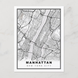 Manhattan Map Postcard