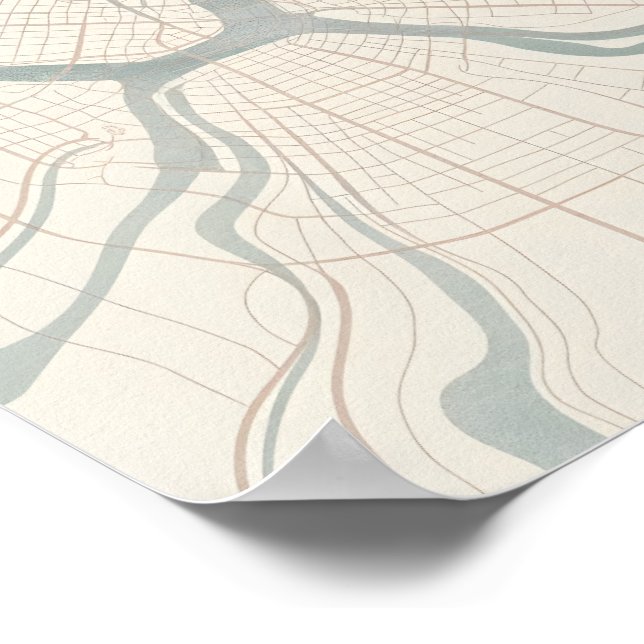Manhattan Map Wall Art Poster Minimalist New York  (Corner)