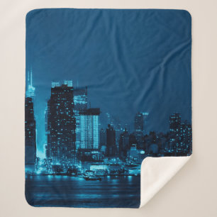 Manhattan midtown skyscrapers and New York City sk Sherpa Blanket