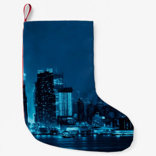 Manhattan midtown skyscrapers and New York City sk Small Christmas Stocking