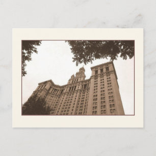 Manhattan Municipal Building Sepia Postcard