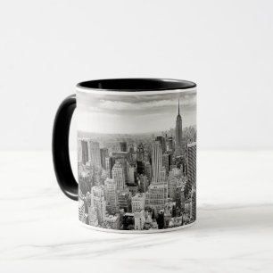 Manhattan, New York (black & white panorama) Mug