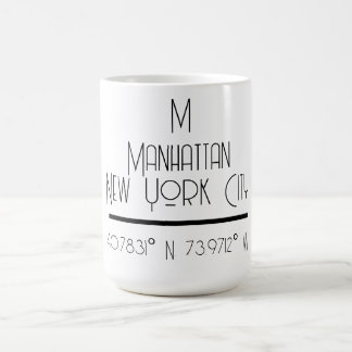 Manhattan New York City Coordinates Coffee Mug