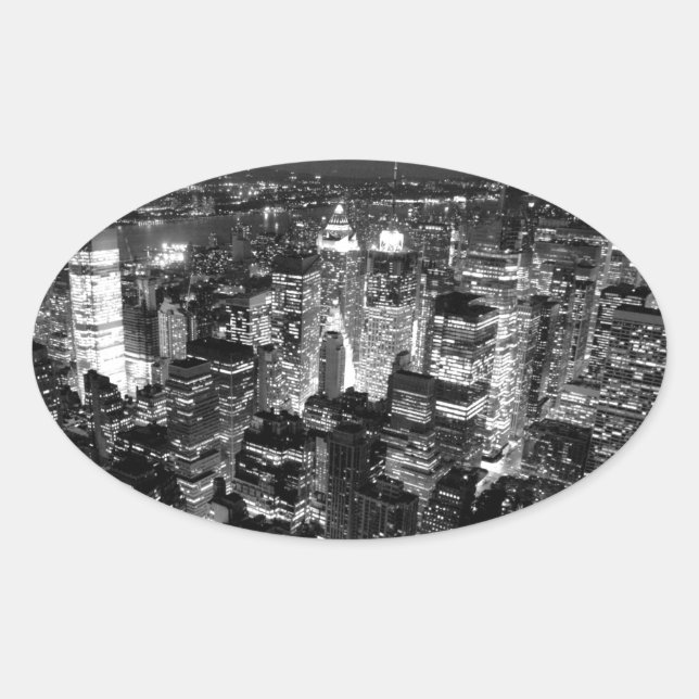 Manhattan New York City Oval Sticker (Front)
