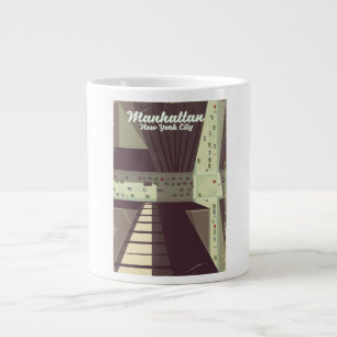 Manhattan New York City Travel poster. Large Coffee Mug