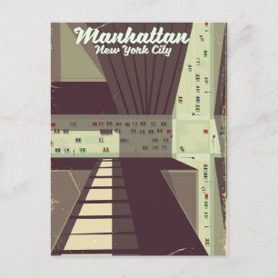 Manhattan New York City Travel poster. Postcard