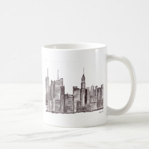 Manhattan New York city watercolor Coffee Mug