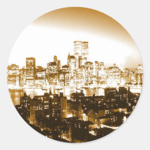 Manhattan New York Classic Round Sticker