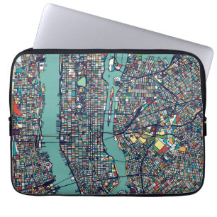 Manhattan New York Map Laptop Sleeve