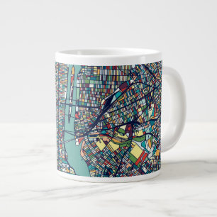 Manhattan New York Map Large Coffee Mug