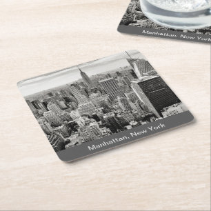 Manhattan, New York (panorama) Square Paper Coaster