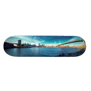 Manhattan New York Skyline from East River Skateboard