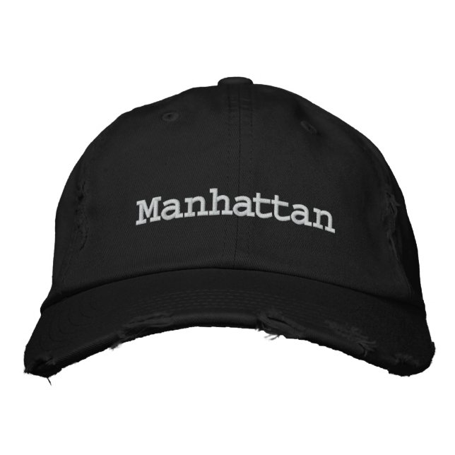Manhattan, New York US City Embroidered Hat (Front)