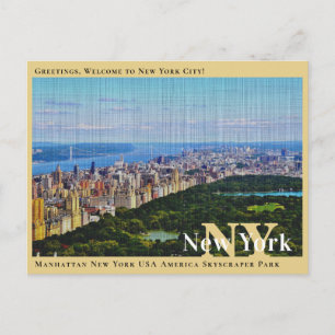 Manhattan New York USA America Skyscraper Park Postcard