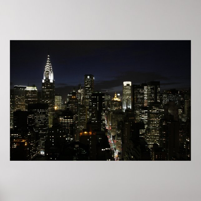 Manhattan night panorama poster (Front)