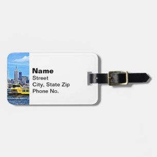 Manhattan NY - Ferry In Front Manhattan Skyline Luggage Tag