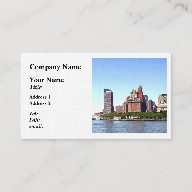 Manhattan NY - Manhattan Skyline on a Clear Day Business Card (Front)