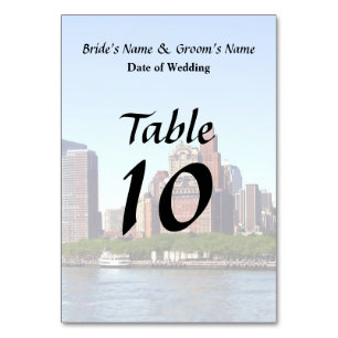 Manhattan NY - Manhattan Skyline on a Clear Day Table Number