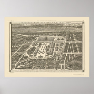 Manhattan, NY Panoramic Map - 1883 Poster