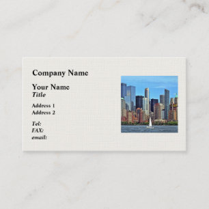 Manhattan NY – Sailboat By Manhattan Skyline Business Card