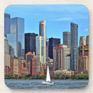 Manhattan NY – Sailboat By Manhattan Skyline Coaster