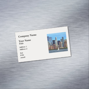 Manhattan NY – Sailboat By Manhattan Skyline Magnetic Business Card