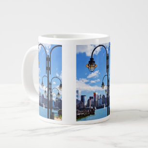 Manhattan, NY - Skyline From Liberty State Park Large Coffee Mug