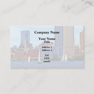 Manhattan NY - Three Boats By Manhattan Skyline Business Card