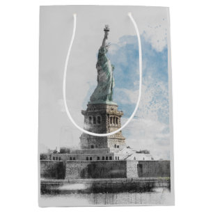 Manhattan NYC & Statue of Liberty   Medium Gift  Bag