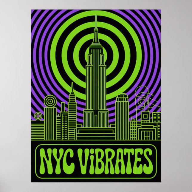 Manhattan NYC Vibrates Empire State Building Art Poster (Front)