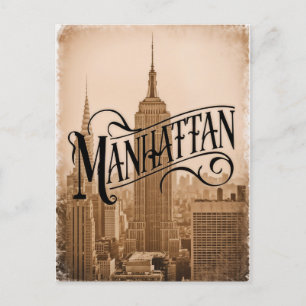 Manhattan NYC vintage  Postcard