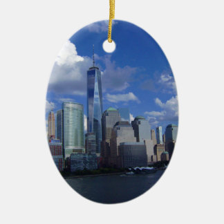 Manhattan NYC World Trade Centre WTC Hudson River Ceramic Tree Decoration