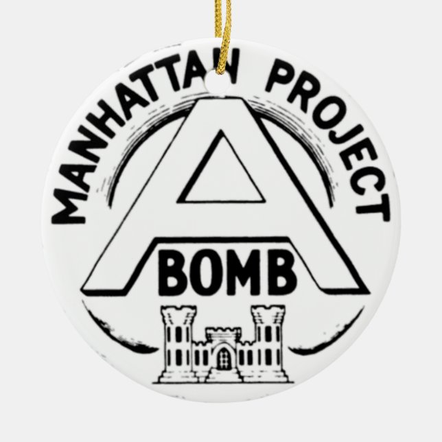 Manhattan Project Badge Ceramic Tree Decoration (Front)