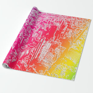 Manhattan rainbow wrapping paper