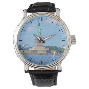 Manhattan - Sailboat By Statue Of Liberty Watch