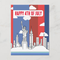 Manhattan Skyline and Statue of Liberty 4th July