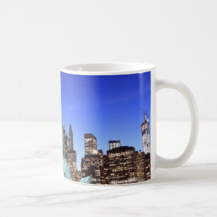 Manhattan Skyline and The Statue of Liberty Coffee Mug